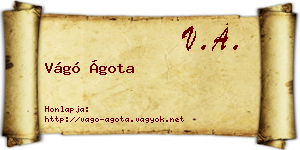 Vágó Ágota névjegykártya